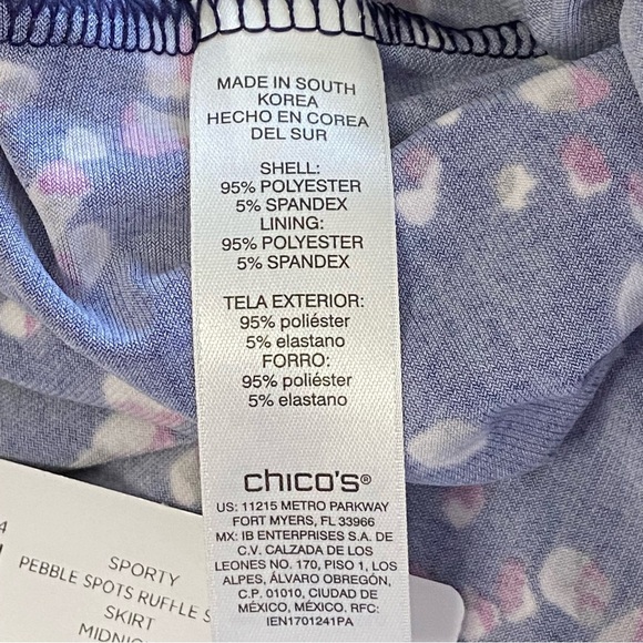 NWT WEEKENDS BY CHICOS / Sporty Pebble Spots Ruffle Skort Size 2 (L/12) - Picture 4 of 9